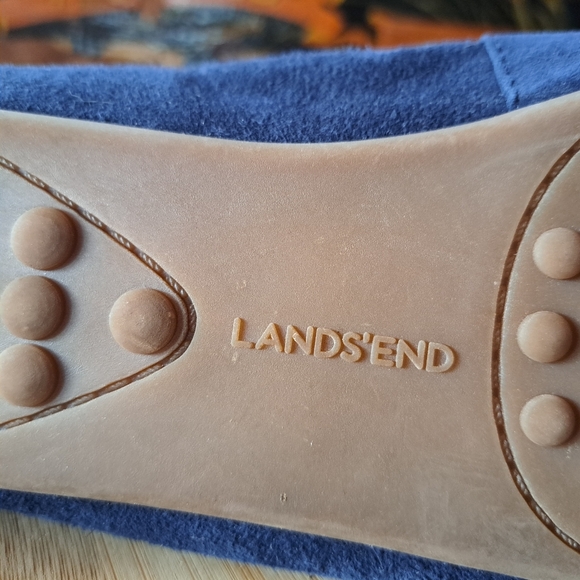 Land's End Slippers, Women Size 9, Unisex, Blue Suede Slip On Flats - Picture 8 of 10